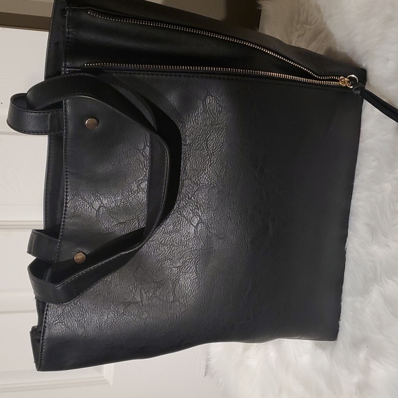 NWOT Black Textured Tote - Picture 3 of 6